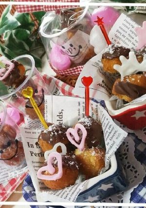 簡単♥計りいらずドーナツバレンタイン大量-レシピのメイン写真
