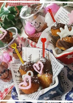 簡単♥計りいらずドーナツバレンタイン大量-レシピのメイン写真