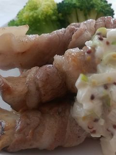 豚肉巻きエリンギのマスタードソース-レシピのメイン写真