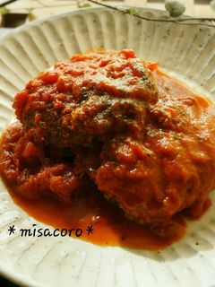 m減塩☆トマト煮込みハンバーグ-レシピのメイン写真