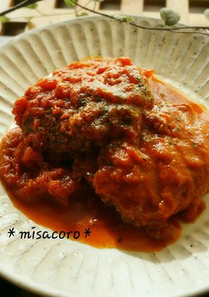 m減塩☆トマト煮込みハンバーグ-レシピのメイン写真