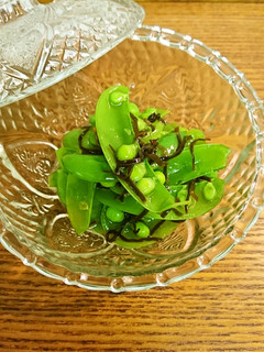 スナップエンドウの塩昆布和え-レシピのメイン写真