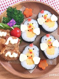 恵方巻☆簡単♩巻き寿司☆酉年♩キャラ弁-レシピのメイン写真