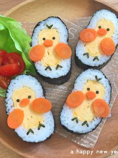 巻き寿司☆簡単♩恵方巻き☆酉年☆キャラ弁-レシピのメイン写真