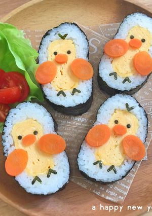 巻き寿司☆簡単♩恵方巻き☆酉年☆キャラ弁-レシピのメイン写真