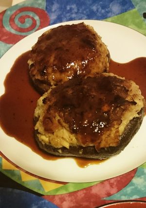 椎茸の肉詰めステーキ-レシピのメイン写真