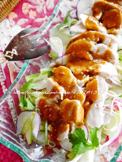 ゆで鶏の味噌ドレサラダ♫-レシピのメイン写真