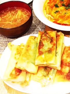 ベーコン春巻、ひき肉春巻、中華スープ-レシピのメイン写真