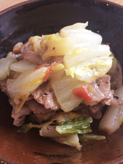 白菜と豚バラの梅肉チーズ炒め♡-レシピのメイン写真