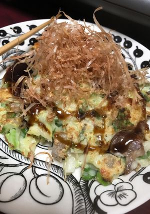 おもち こんにゃく入り白菜お好み焼き-レシピのメイン写真