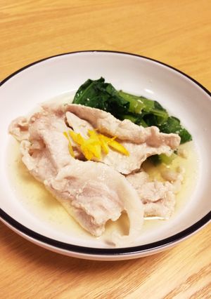 豚肉と小松菜の柚子胡椒煮-レシピのメイン写真