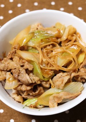 フライパンで♪曲がりねぎ堪能すき焼き風-レシピのメイン写真