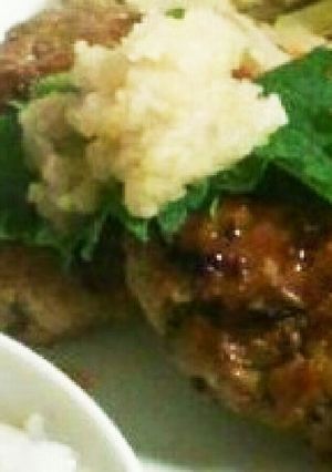 レンコンと挽肉で和風ハンバーグ！-レシピのメイン写真
