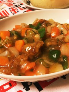 ずぼらな酢豚風の鶏唐揚げ炒め-レシピのメイン写真