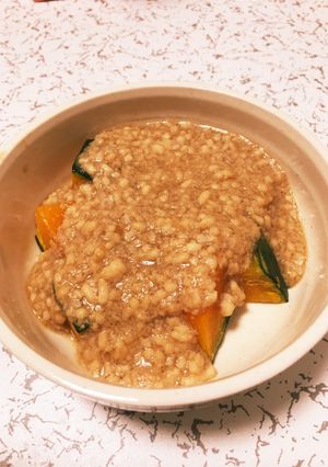 レンジで簡単カボチャのそぼろ餡かけ-レシピのメイン写真