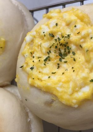 手ごね☆バターなし☆マヨたま惣菜パン☆-レシピのメイン写真