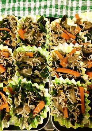お弁当用に冷凍☆彡なすピーじゃこおかず-レシピのメイン写真
