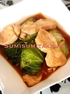 ヘルシー♪胸肉と蒟蒻の白菜巻き煮♡-レシピのメイン写真