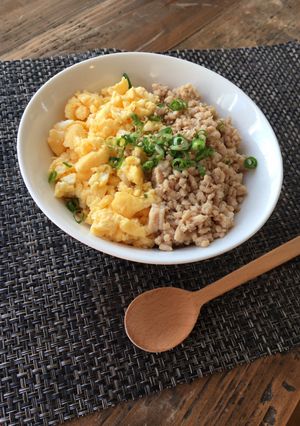 チンして混ぜるだけ！速攻そぼろ丼-レシピのメイン写真