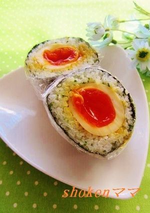 旨い！とろ～り半熟みそ漬け卵のおにぎり-レシピのメイン写真