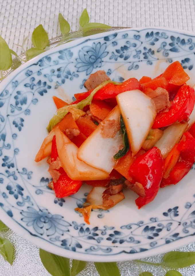 白菜と彩り野菜のオイスターソース炒め-レシピのメイン写真