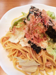 簡単!家にある物で!和風ツナレタスパスタ-レシピのメイン写真