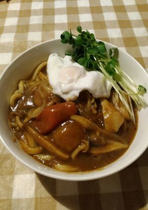 残ったカレーでキノコ和風カレーうどん✨-レシピのメイン写真