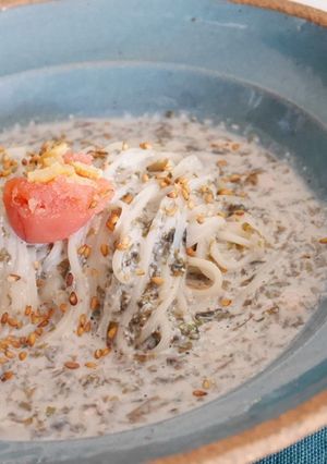 冷麦のアオサと明太子豆乳クリーム仕立て-レシピのメイン写真