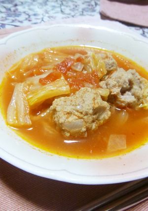 白菜と肉団子のトマト煮込み-レシピのメイン写真