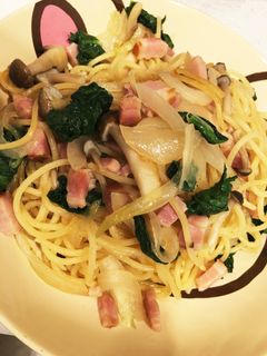 ベーコンとキノコ、ほうれん草の和風パスタ-レシピのメイン写真
