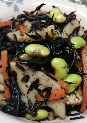 ひじきとれんこんの煮物-レシピのメイン写真