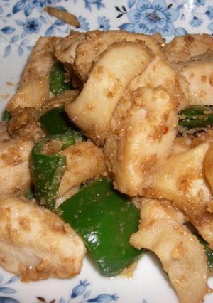 簡単！安！鶏胸肉とピーマンの胡麻味噌炒め-レシピのメイン写真