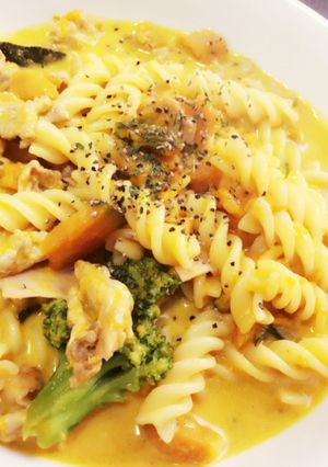 簡単 かぼちゃのクリームスープパスタ-レシピのメイン写真
