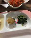 離乳食☆後期 魚の照り焼き♡小松菜ゴマ和