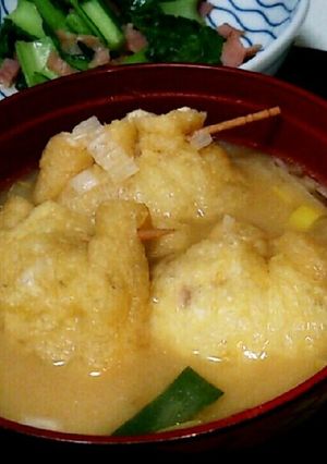 挽き肉巾着の味噌汁 ～思い出の味～-レシピのメイン写真