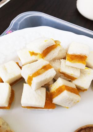 離乳食☆手づかみかぼちゃのサンドイッチ-レシピのメイン写真