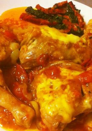 骨付き鶏もも肉のトマトチーズ煮込み-レシピのメイン写真
