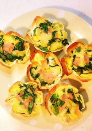 餃子の皮☆キッシュ風☆簡単☆お弁当☆子供-レシピのメイン写真