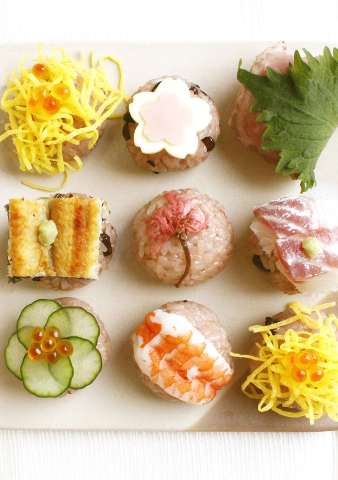 赤飯おこわ　手まり寿司-レシピのメイン写真
