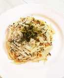 三浦大根でかさ増し♪明太、高菜パスタ♪