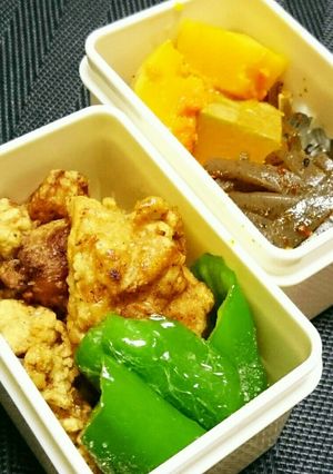 ピリ辛蒟蒻と鶏唐揚げ弁当 1月16日-レシピのメイン写真