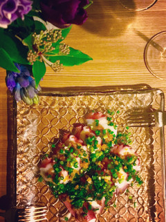 タコと梅肉、カラスミの前菜-レシピのメイン写真