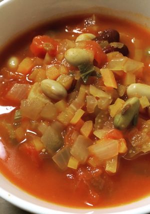 ♡減塩 お豆と野菜のトマトスープ♡-レシピのメイン写真