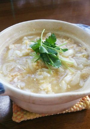 簡単♡うどんスープdeカニタマうどん♪-レシピのメイン写真