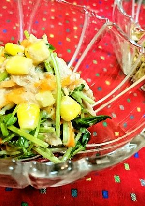 コスパ◎【豆苗とツナのシーザーサラダ】♪-レシピのメイン写真
