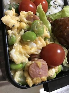 簡単★ウインナーと枝豆の卵とじ★お弁当-レシピのメイン写真