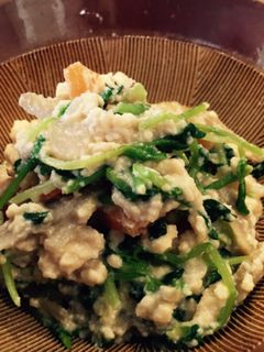 豆苗と根菜の白和え-レシピのメイン写真