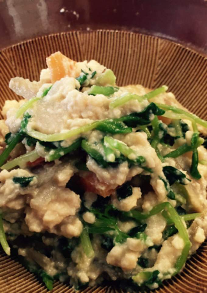 豆苗と根菜の白和え-レシピのメイン写真