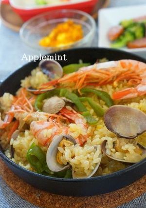 炊飯１０分！スキレットで海鮮パエリヤ-レシピのメイン写真