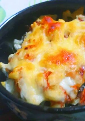 茄子のコンビーフポテトチーズ焼き-レシピのメイン写真